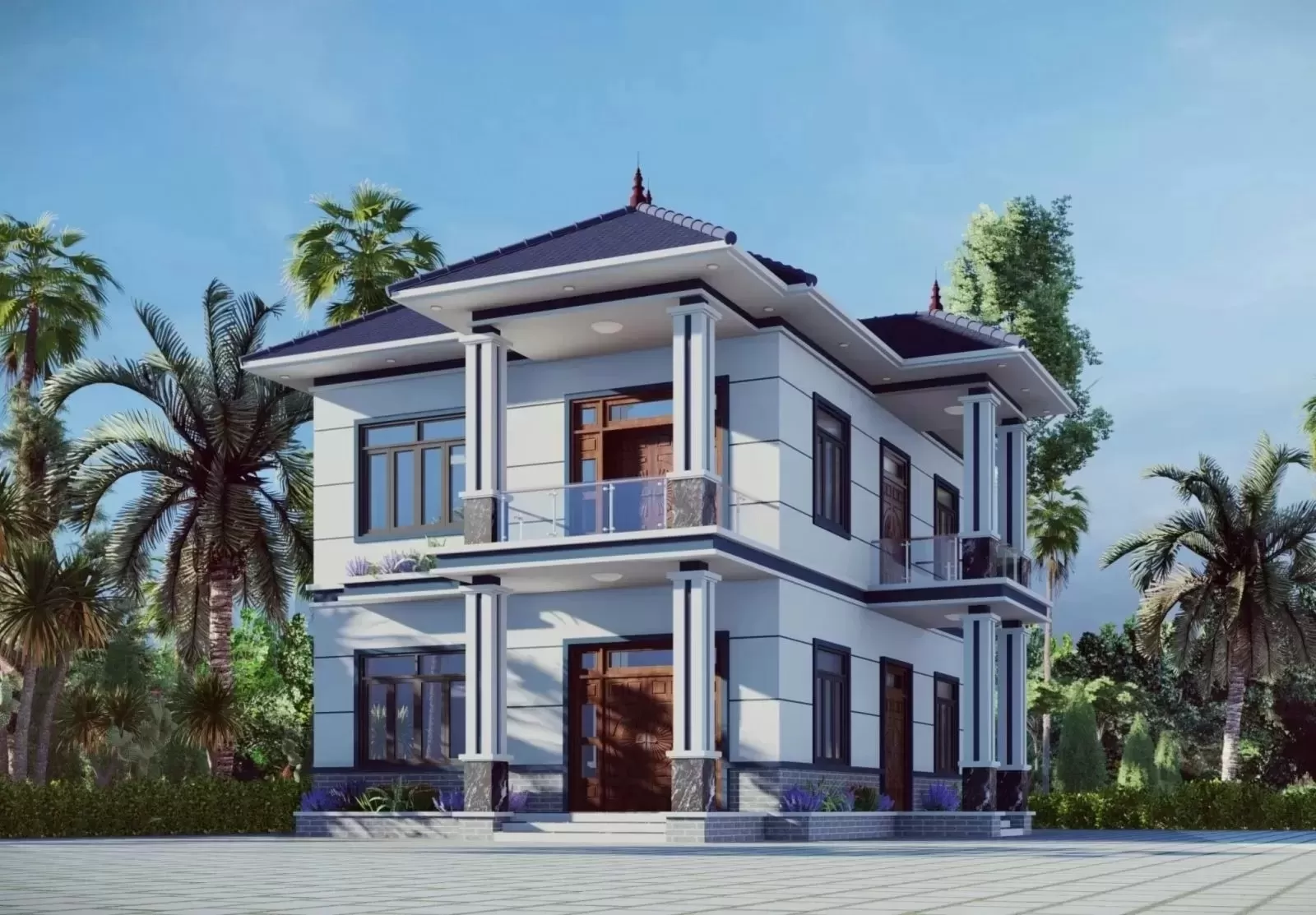 Bản thiết kế nhà mái nhật 2 tầng 100m2