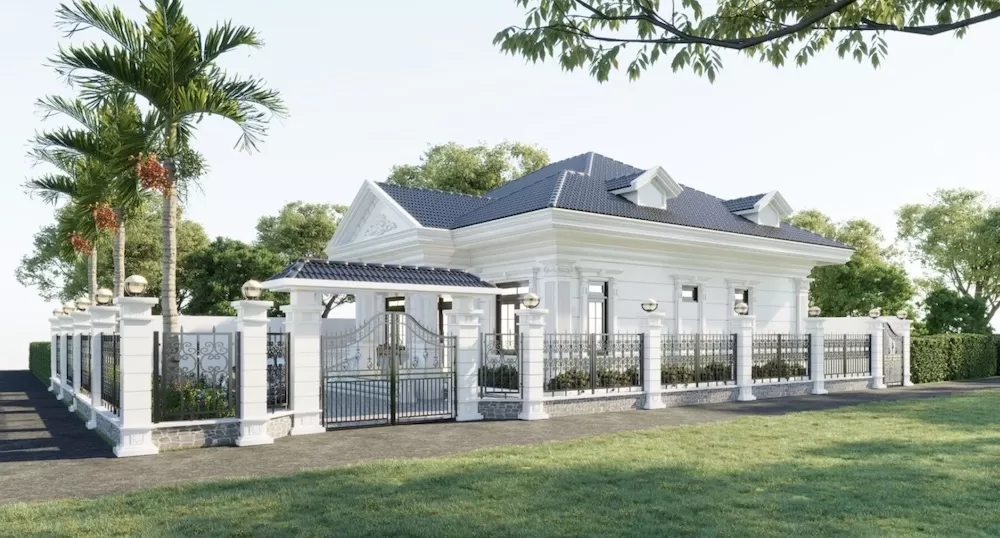 Các hoa văn tân cổ điển này thường có hình lá cây, hoa, con vật và được khắc họa trên tường, cột nhà, ban công, mái che