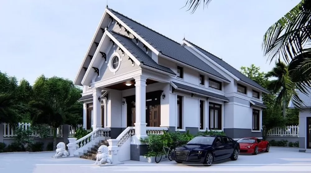 Mẫu nhà 1 tầng tân cổ điển 800 triệu