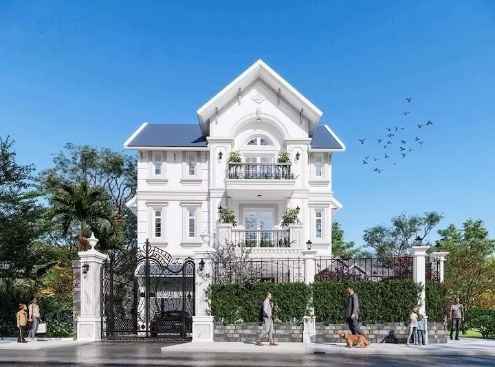 Kiến trúc tân cổ điển trong mẫu nhà mái thái