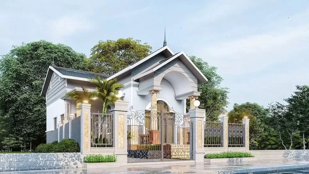 Bố trí không gian sân vườn thoáng mát, hợp lý