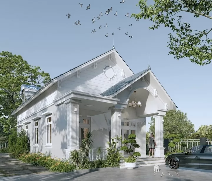 Nhà vườn phong cách tân cổ được trang trí hoa văn cổ điển châu Âu kỳ công