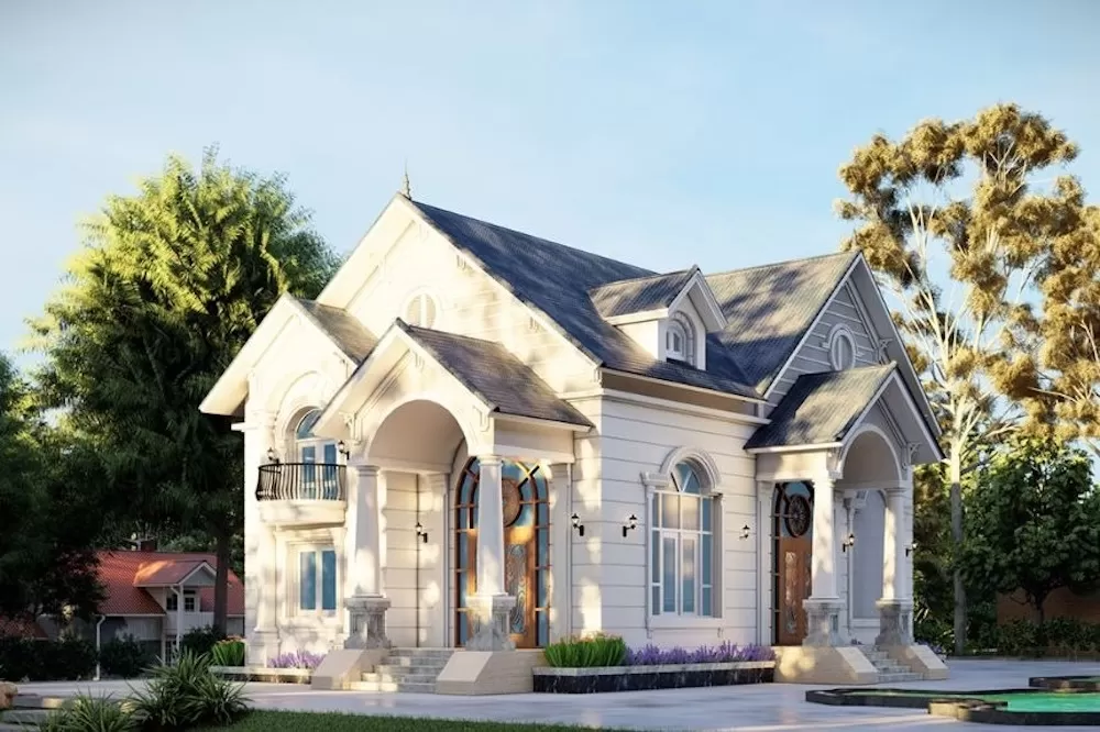 Nhà vườn 3 phòng ngủ 1 tầng 1 tum tân cổ điển