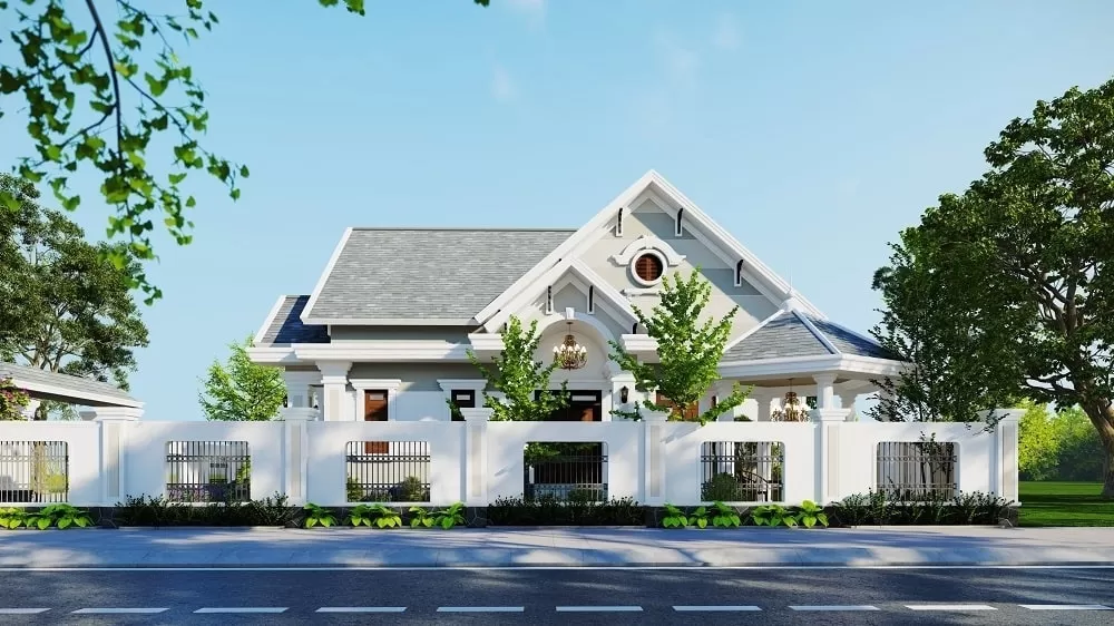 Nhà 1 tầng tân cổ điển sân vườn 9x14m