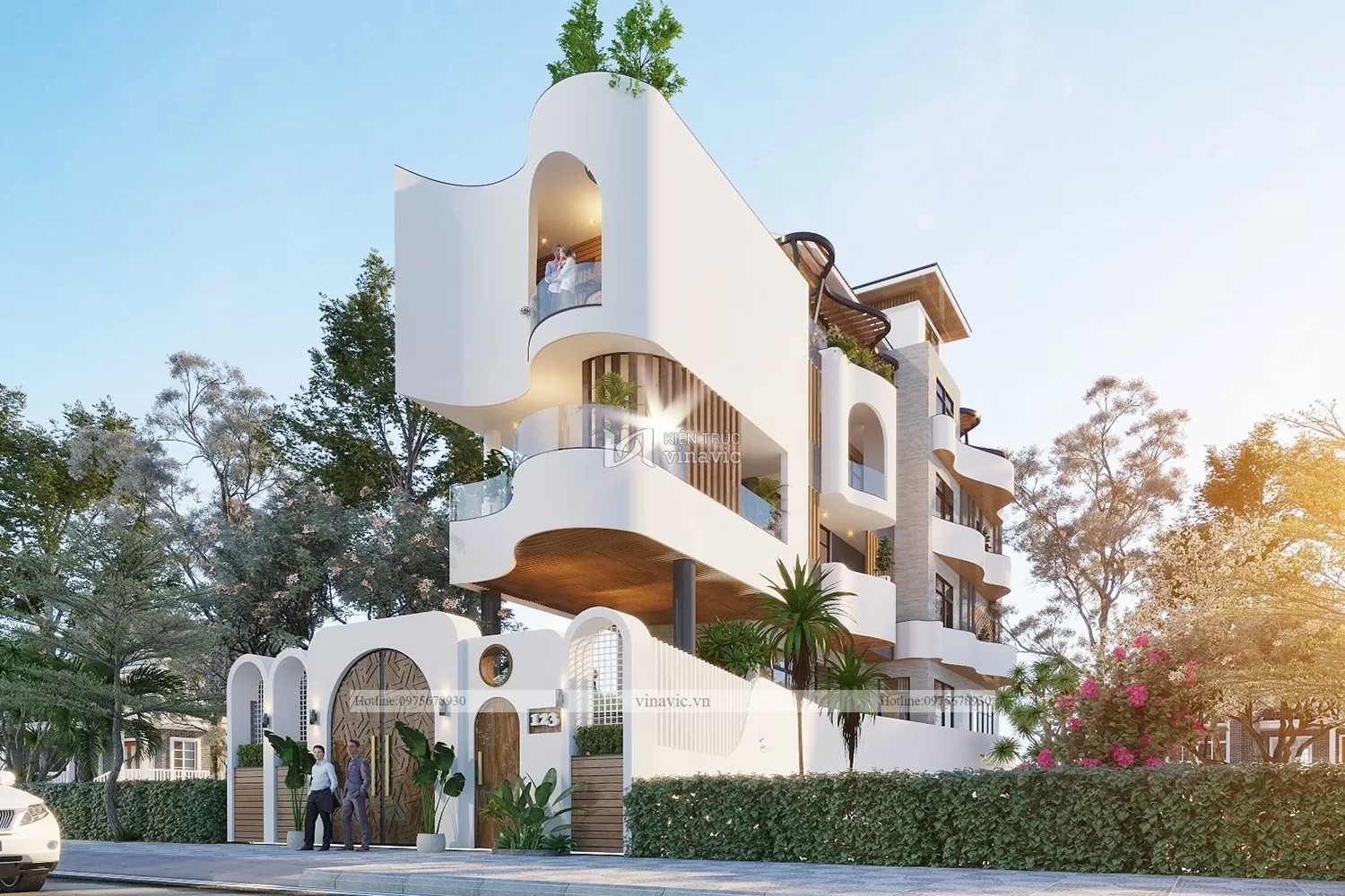 Thiết kế biệt thự phố 3 tầng hiện đại phong cách độc đáo
