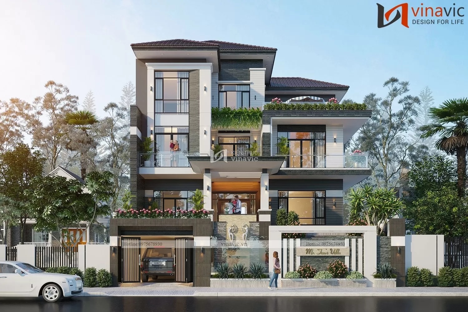 Biệt thự phố 4 tầng hiện đại 140m2