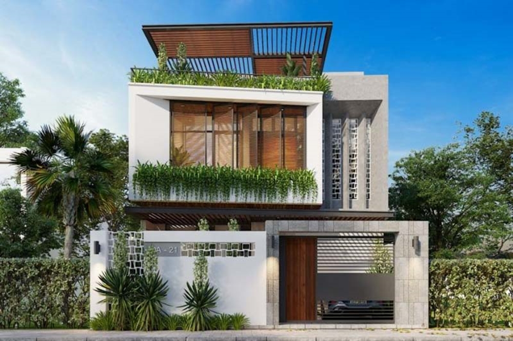 sự kết hợp giữa tông màu trang nhã và các vật liệu cao cấp, không gian sống chung trở nên ấm cúng và thoáng đãng