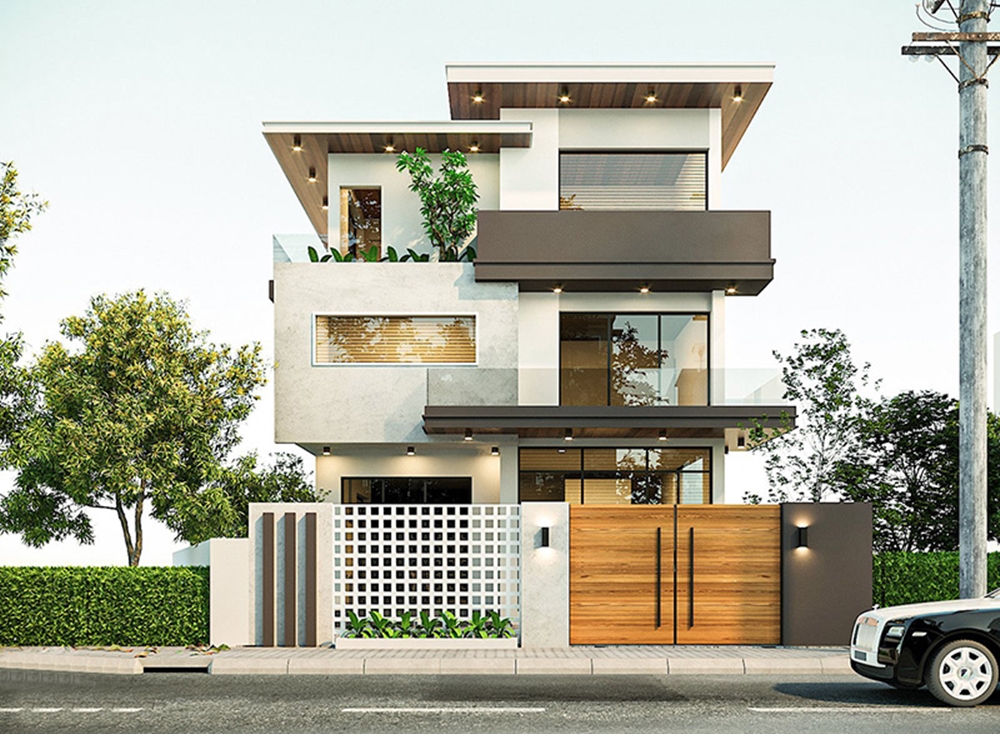 Ngôi nhà nổi bật với các khối hình học bất đối xứng độc đáo