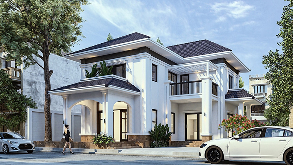 Với tổng diện tích sử dụng 180m2, căn nhà này được xây dựng trên một khu đất rộng rãi,