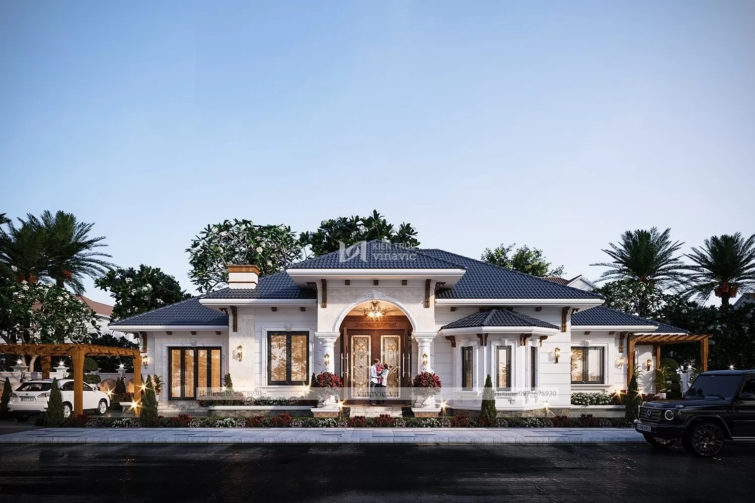 Biệt thự đẹp với kiến trúc độc đáo pha trộn nét truyền thống của Nhật Bản với các chi tiết trang trí kiểu Pháp