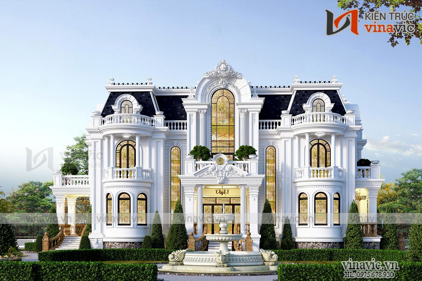 Sự tinh tế của từng đường nét kiến trúc thu hút bất kỳ ánh mắt nào của mẫu nhà vườn mini tân cổ điển