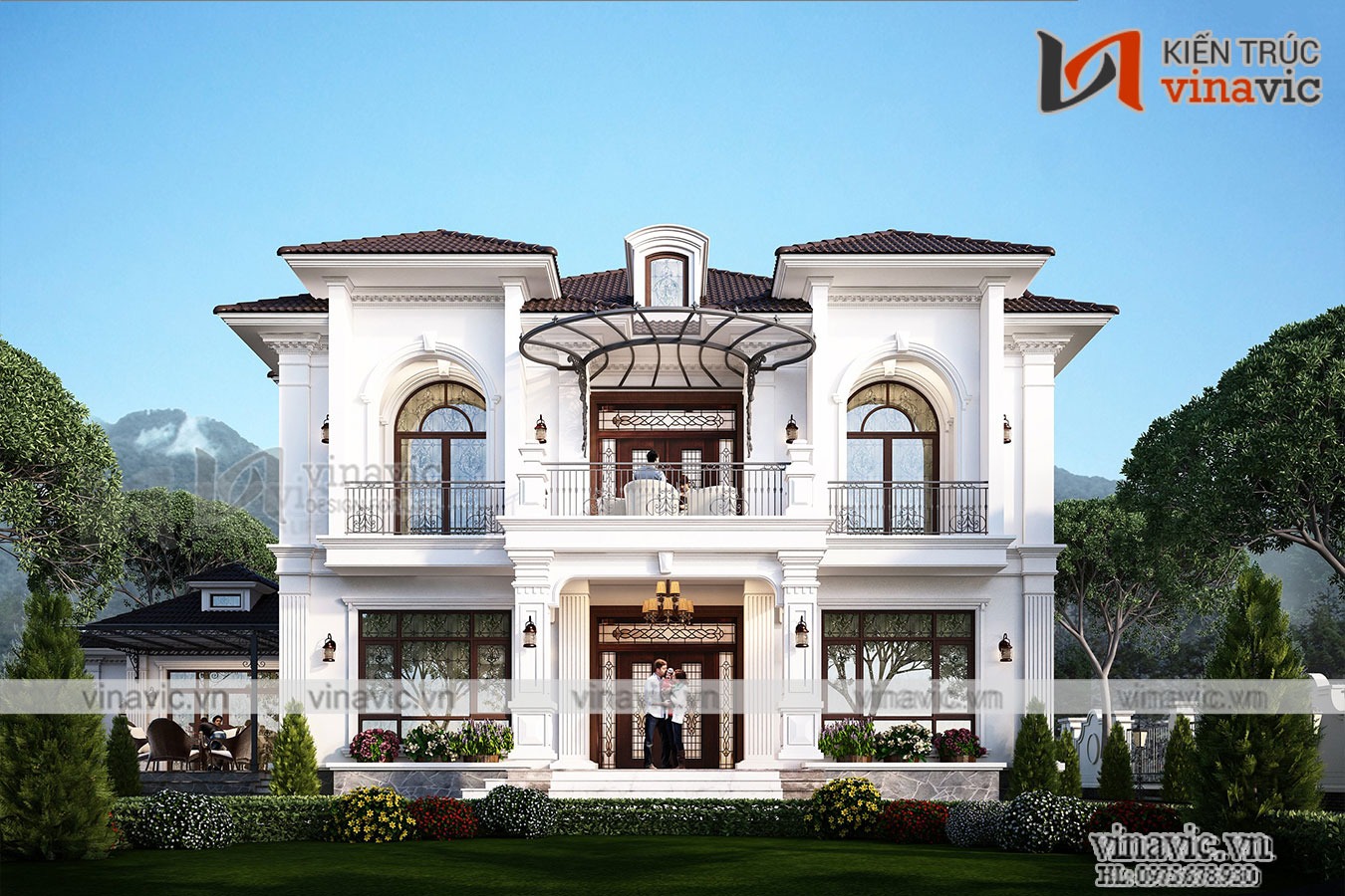 Căn biệt thự tân cổ điển mini mái nhật được xây dựng trên khu đất nhỏ nhưng vẫn đảm bảo tiện nghi