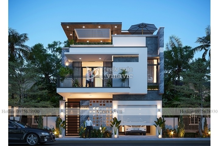 Mẫu biệt thự 2 tầng hiện đại 100m2 rộng 9m sâu 11m