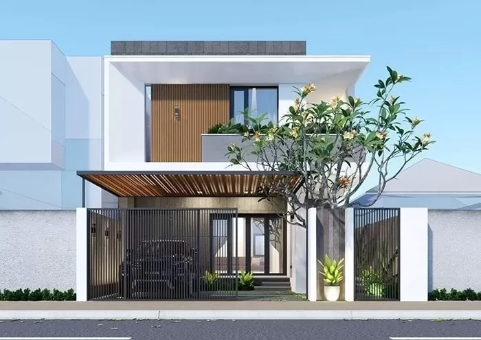 Mẫu nhà mái bằng đơn giản hiện đại