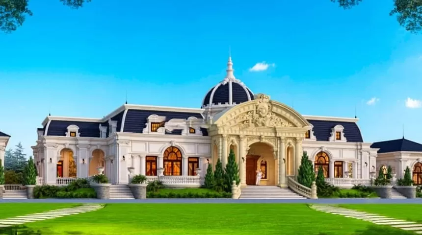 Quy mô xây dựng lâu đài 1 tầng rất lớn, không giới hạn về kích thước