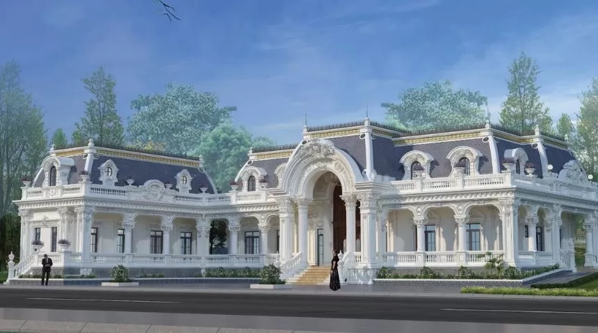 Mẫu thiết kế lâu đài kiểu Pháp tân cổ điển 19x18m