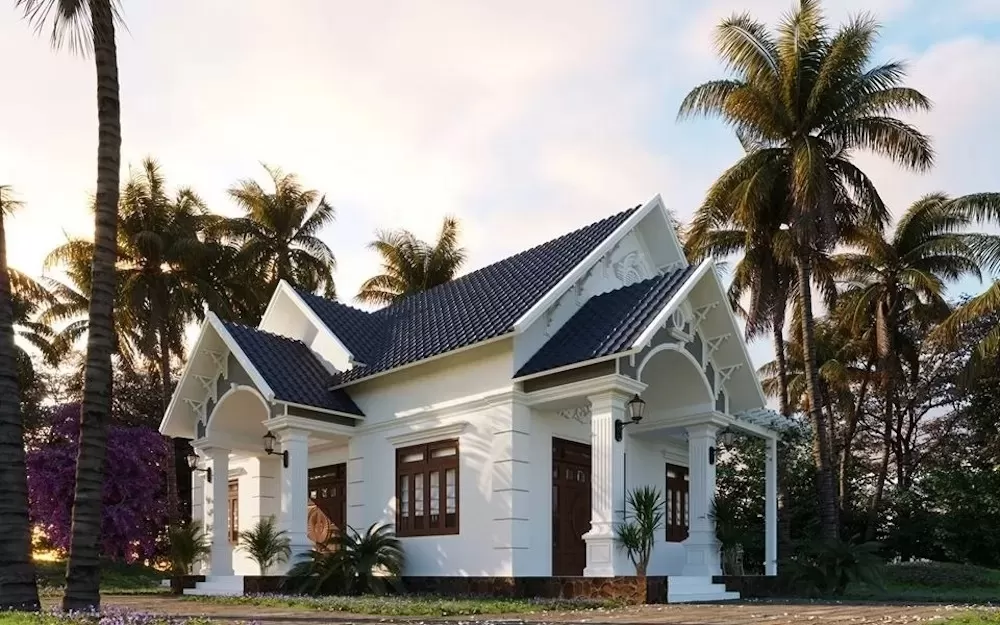 Mẫu nhà 1 tầng 4 phòng ngủ 100m2 đẹp đơn giản cộng hưởng hòa hợp giữa con người với thiên nhiên