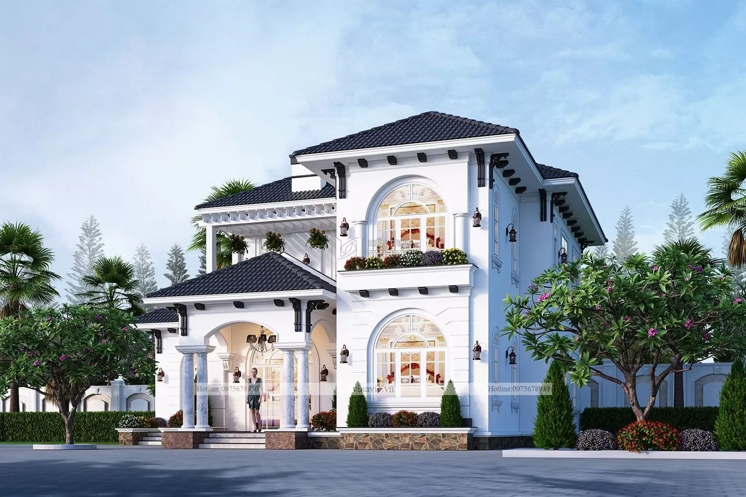 Biệt thự kiến trúc Địa Trung Hải 2 tầng