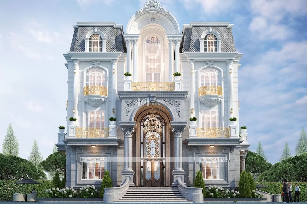 Nhà vườn 4 tầng phong cách cổ điển