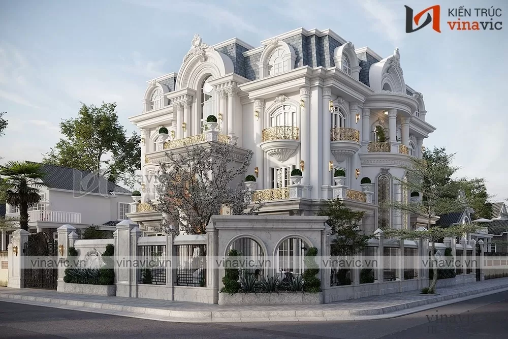 Nhà phố 3 tầng tân cổ điển 2 mặt tiền