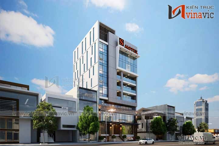 Tòa nhà khách sạn văn phòng 16x12m