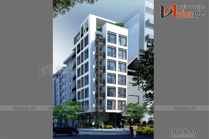 Mẫu thiết kế khách sạn văn phòng đẹp 10x8m