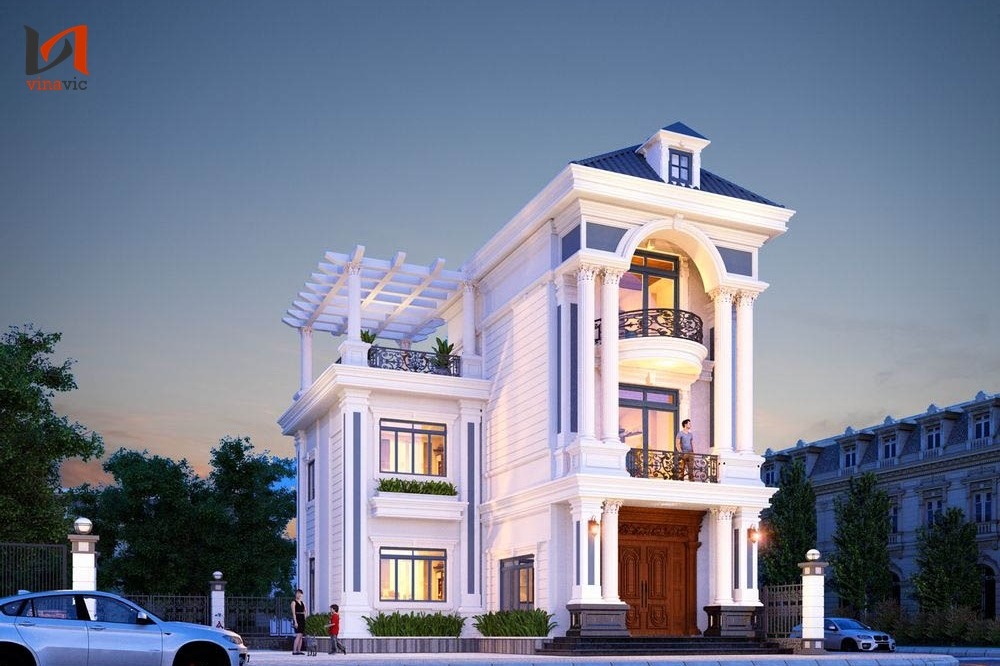 Mẫu thiết kế biệt thự 3 tầng 80m2 bài trí công năng khoa học tiện nghi