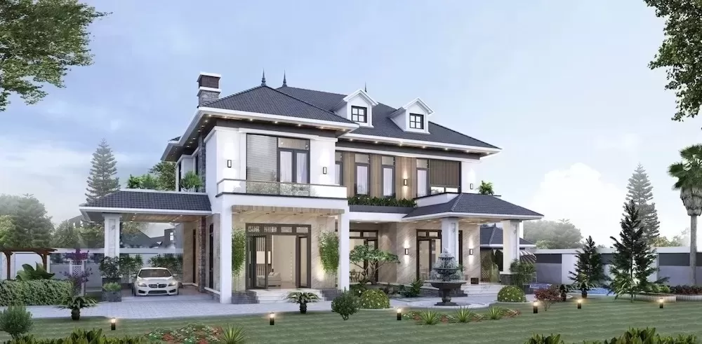 Biệt thự hiện đại 2 tầng 6 phòng ngủ