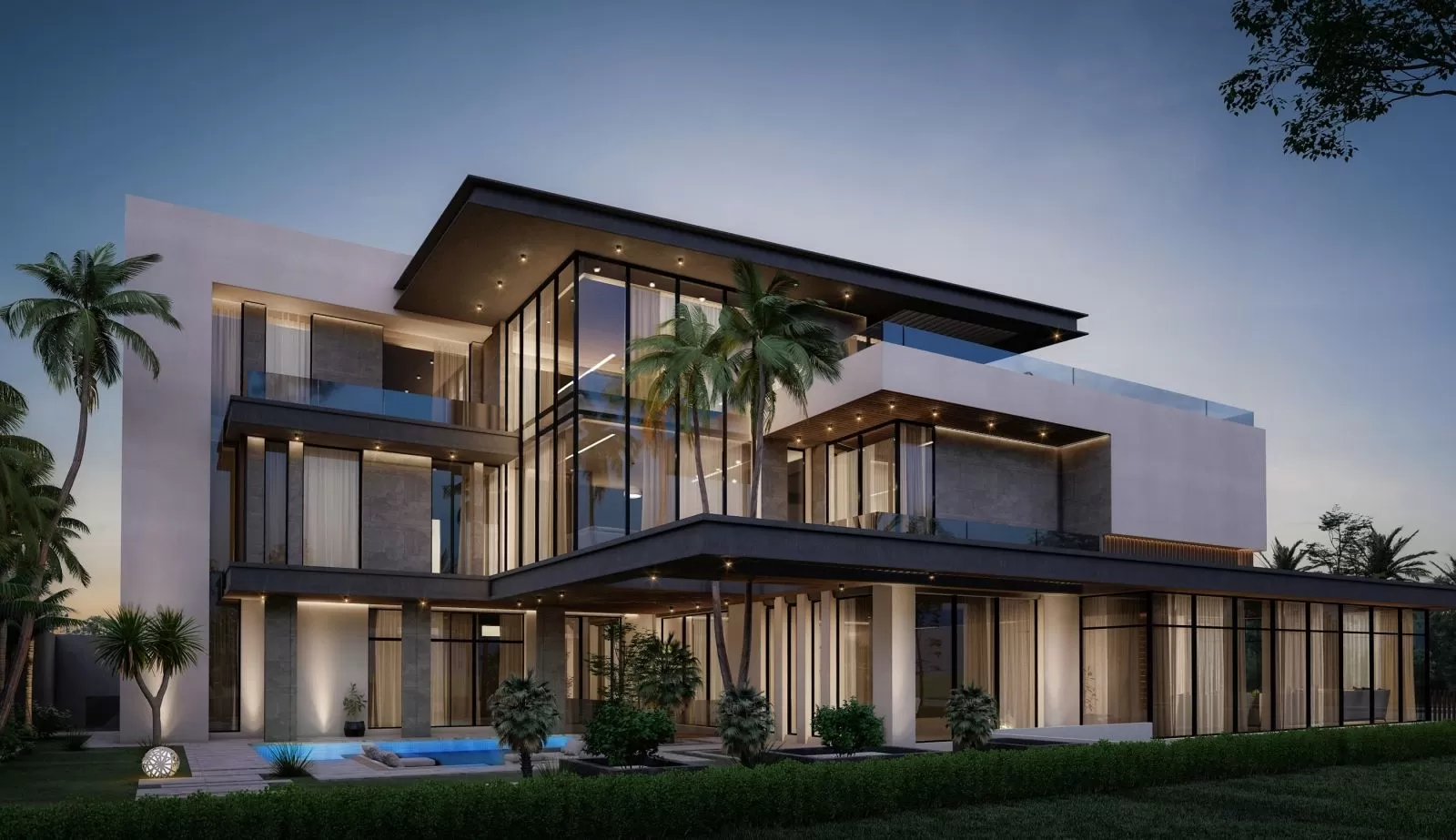 Mẫu nhà mái bằng 6 phòng ngủ hiện đại