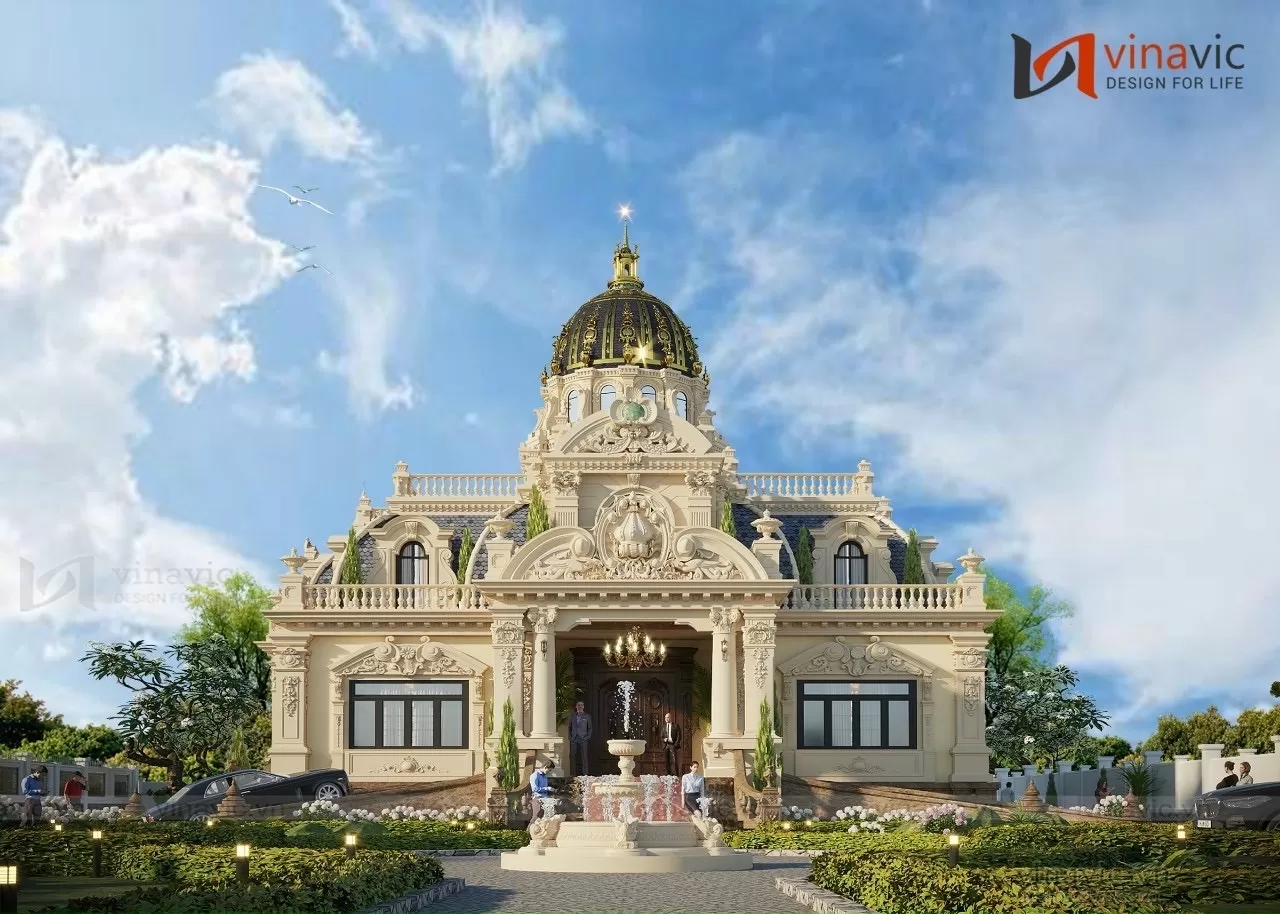 Mẫu nhà vườn đẹp ở nông thôn tân cổ điển