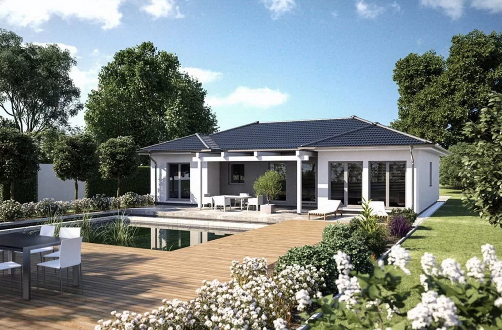 Nhà vườn chữ U 1 tầng 120m2