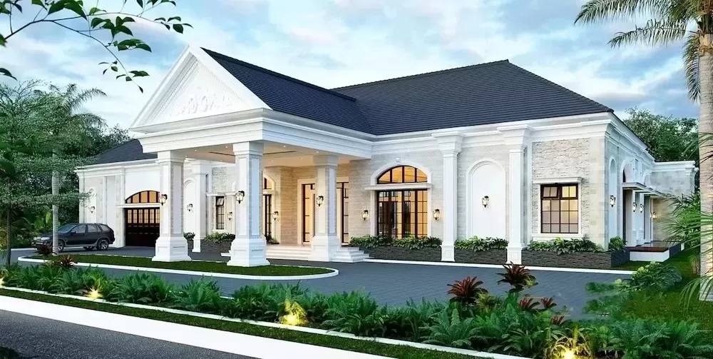 Thiết kế biệt thự tân cổ điển 5 phòng ngủ