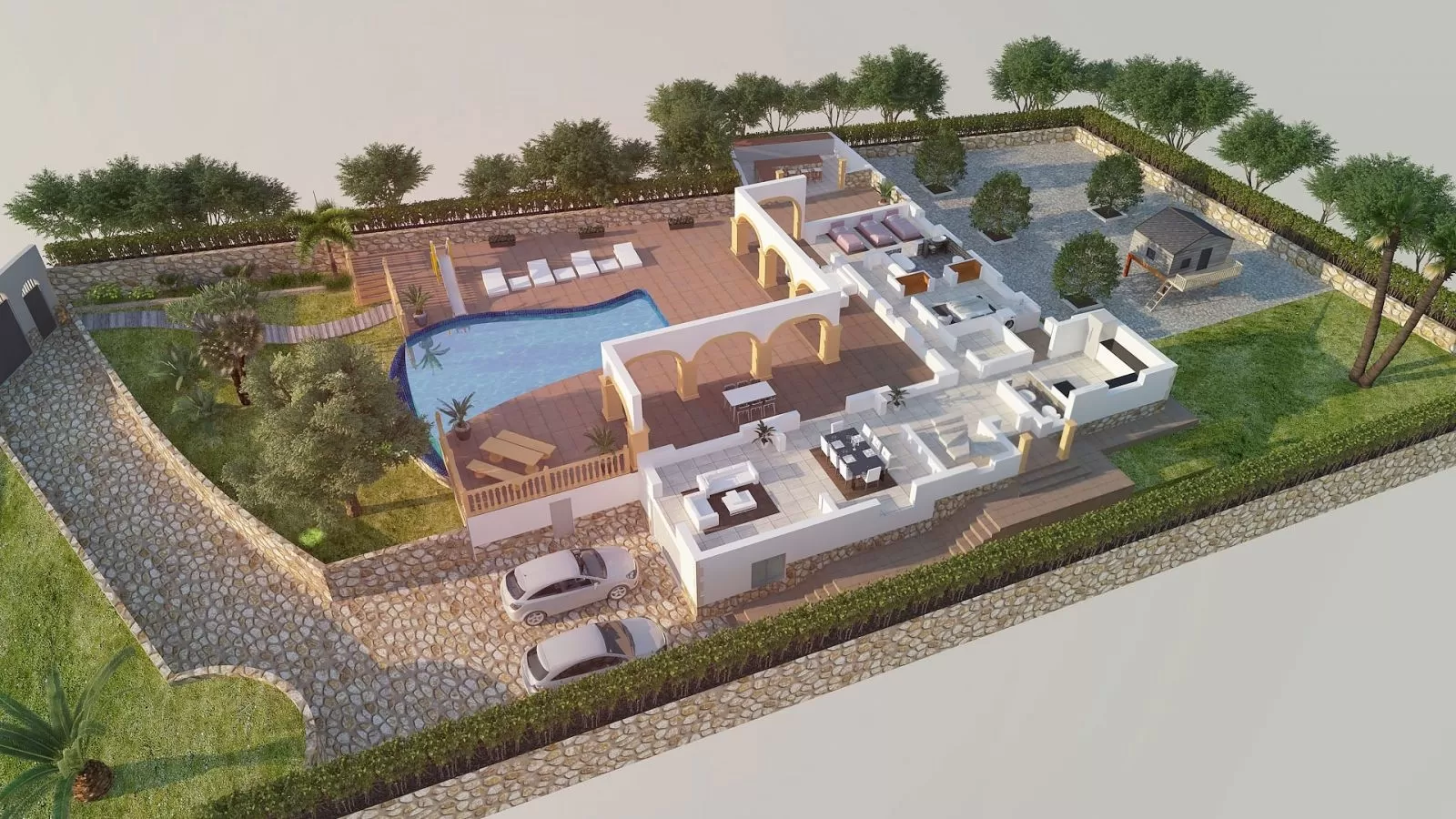 Hồ sơ phối cảnh 3D các không gian trong công trình nhà biệt thự