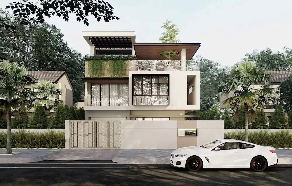 Nhà phố 3 tầng mặt tiền 8m hiện đại
