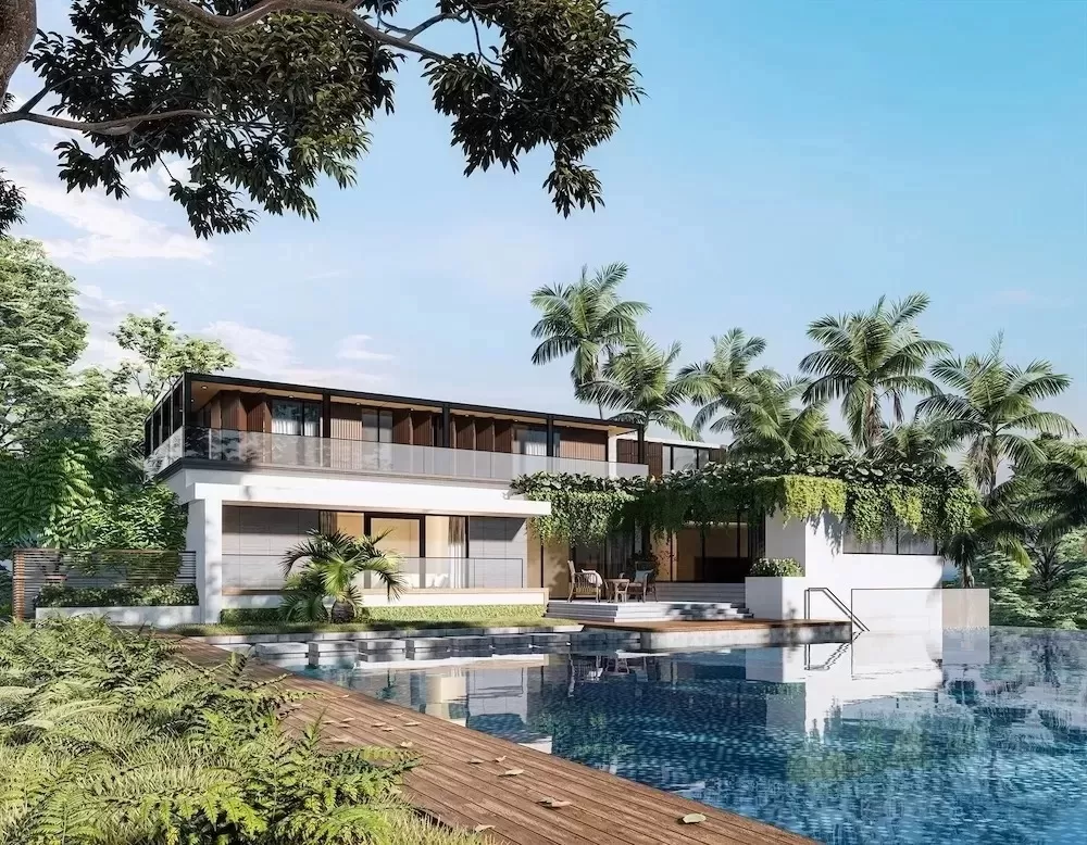 Mẫu biệt thự 2 tầng hiện đại sân vườn có hồ bơi