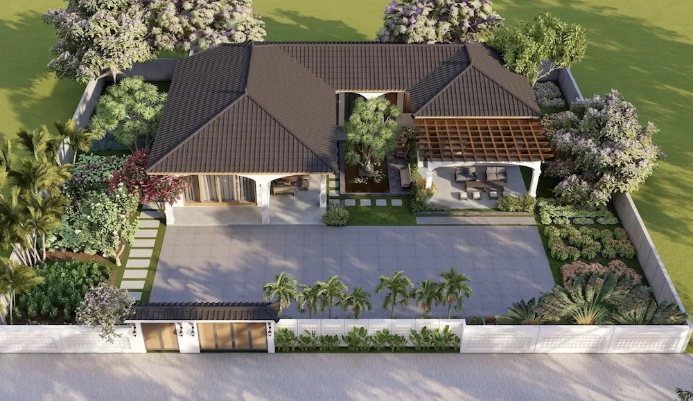 Nhà vườn mái nhật hiện đại 230m2 4 phòng ngủ