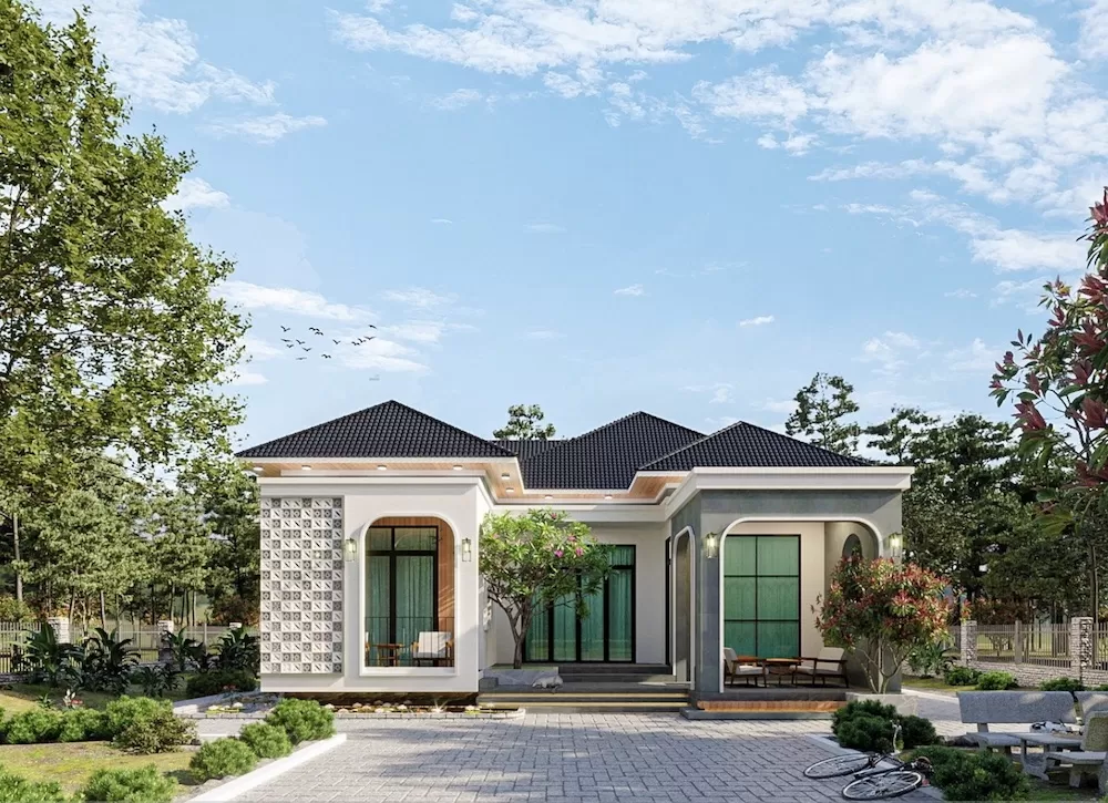 Nhà cấp 4 sân vườn hiện đại 180m2
