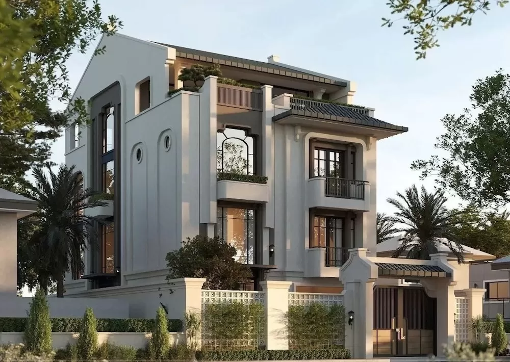 Nhà vườn hiện đại 2 tầng kiểu châu Âu