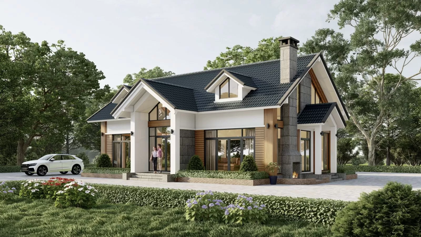 Nhà vườn mái thái hiện đại kiểu châu Âu sang trọng