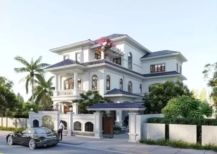 Mặt bằng biệt thự 3 tầng thiết kế chuẩn phong thủy 2023