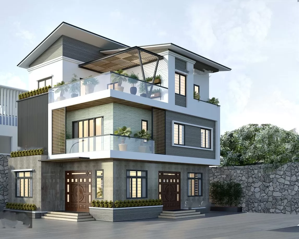 Mặt bằng biệt thự 3 tầng thiết kế chuẩn phong thủy 2023
