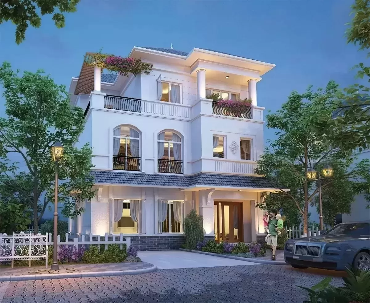 Mặt bằng biệt thự 3 tầng thiết kế chuẩn phong thủy 2023