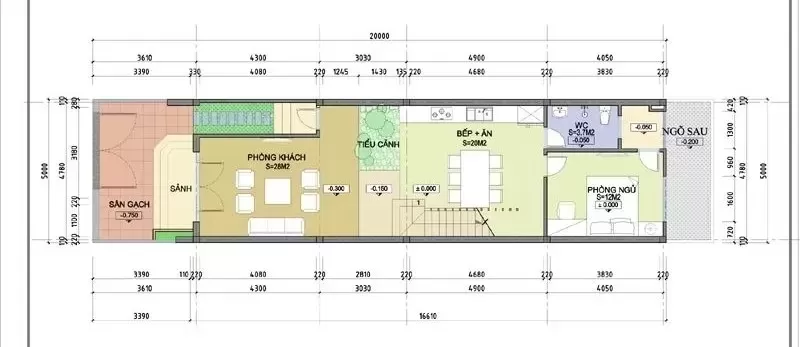Mặt bằng biệt thự 3 tầng thiết kế chuẩn phong thủy 2023