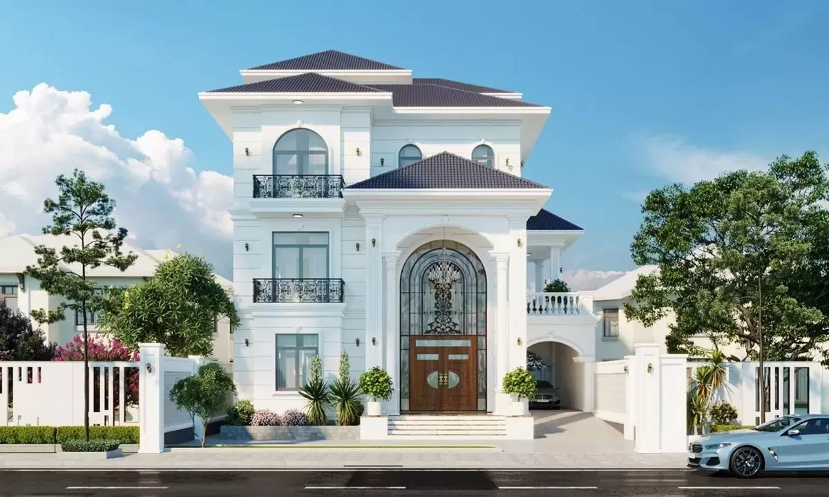 Mặt bằng biệt thự 3 tầng thiết kế chuẩn phong thủy 2023
