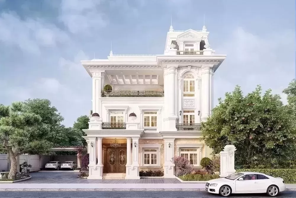 Mặt bằng biệt thự 3 tầng thiết kế chuẩn phong thủy 2023