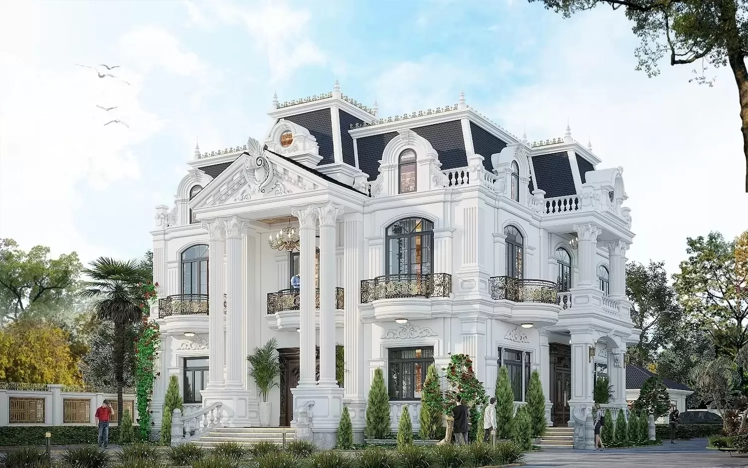Mẫu biệt thự 25 tỷ tân cổ điển