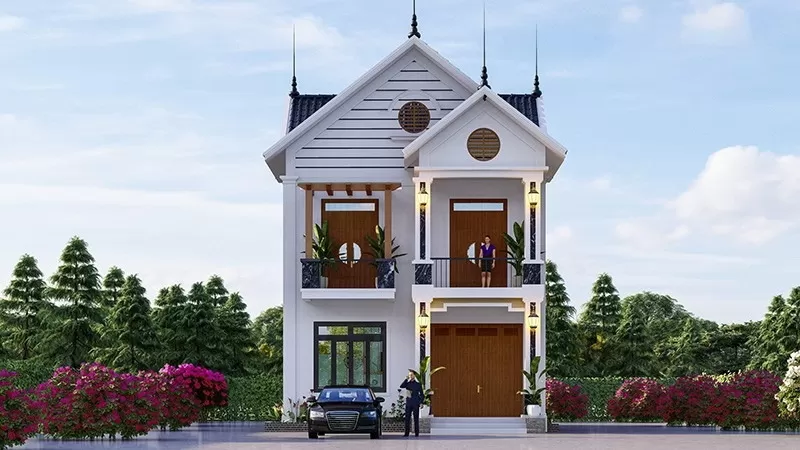 Mẫu thiết kế nhà biệt thự 1 tầng 800 triệu - Kiến Sang
