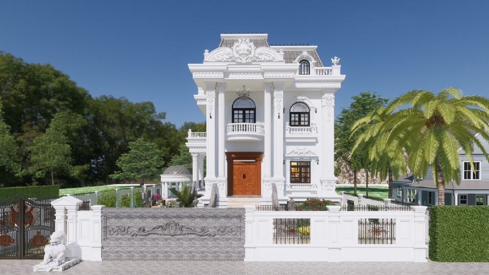Căn biệt thự đã phô diễn trọn vẹn vẻ đẹp của những đường nét kiến trúc tân cổ điển 