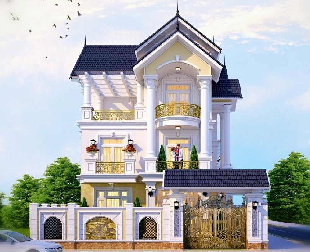 biệt thự tân cổ điển 9x12m được thiết kế thông minh với không gian mở và sử dụng tối ưu ánh sáng tự nhiên