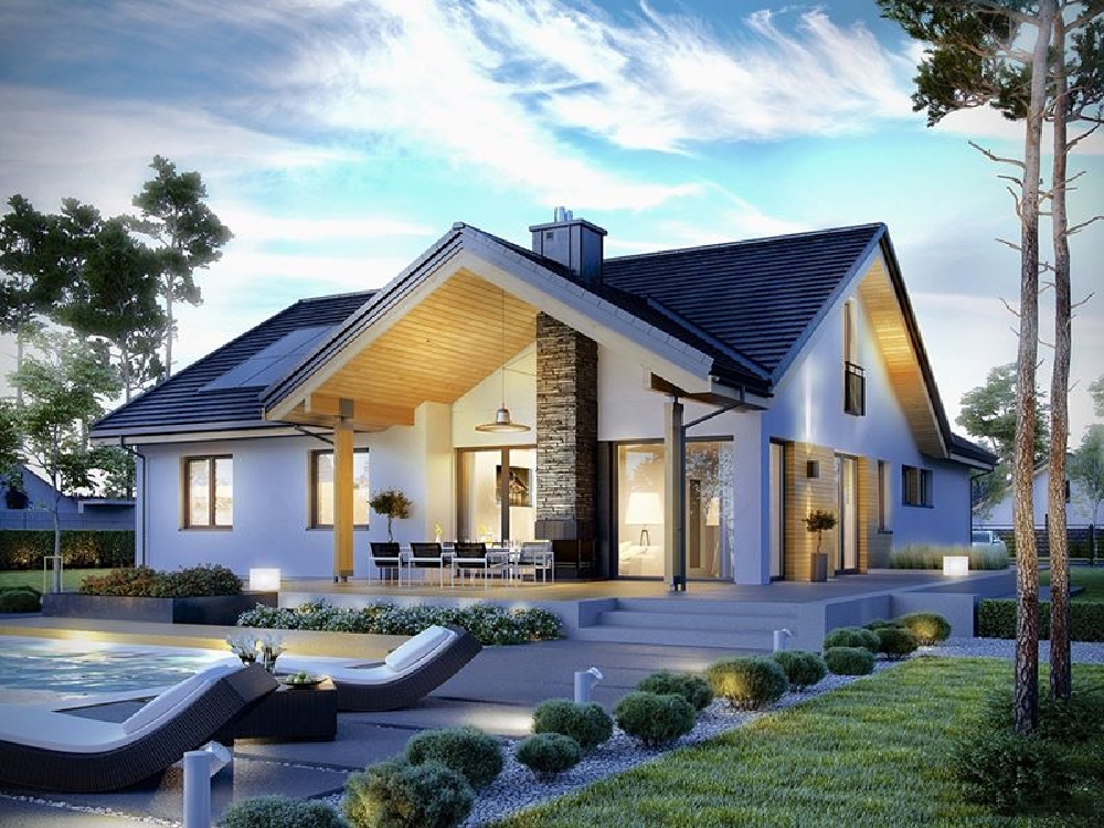 Thiết kế ô cửa kính lớn khiến ngôi nhà thêm thoáng đãng